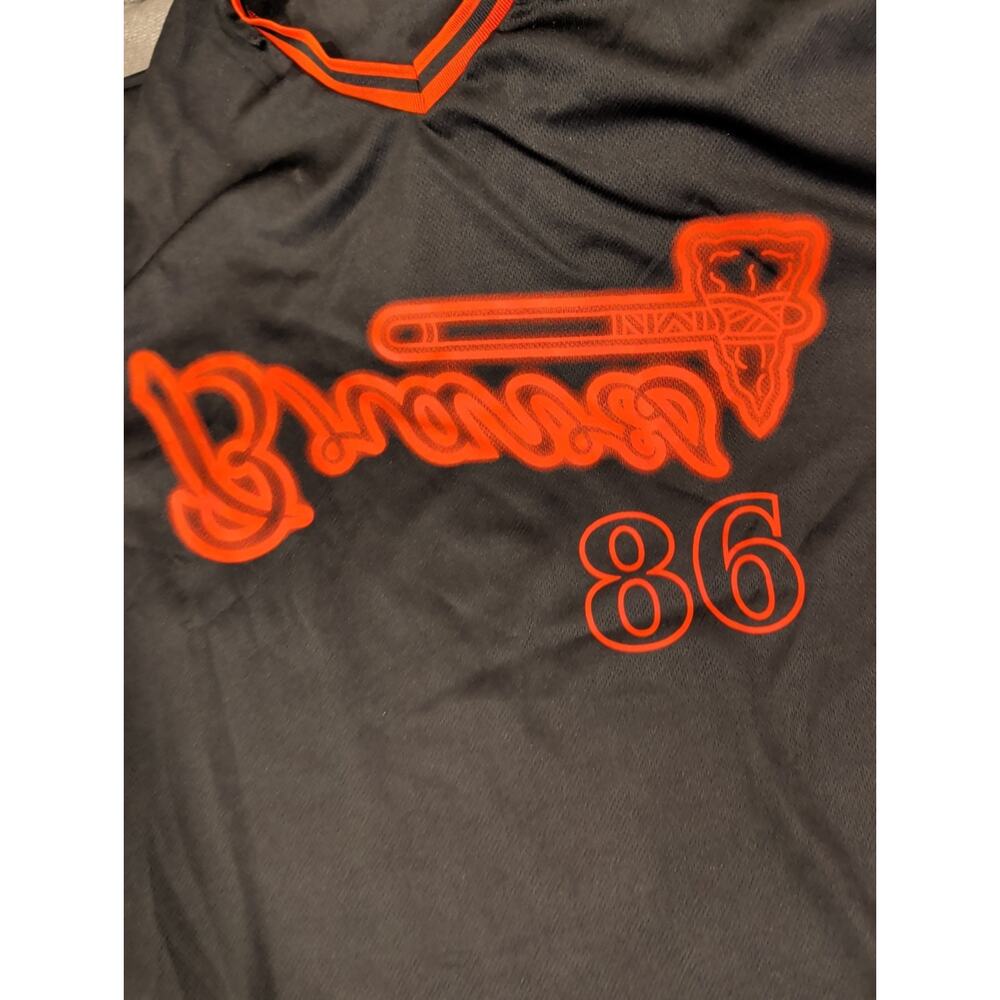 Atlanta Braves Stranger Things Jersey 2025 Stadium Giveaway SG SG 86 Black XL - Picture 2 of 8